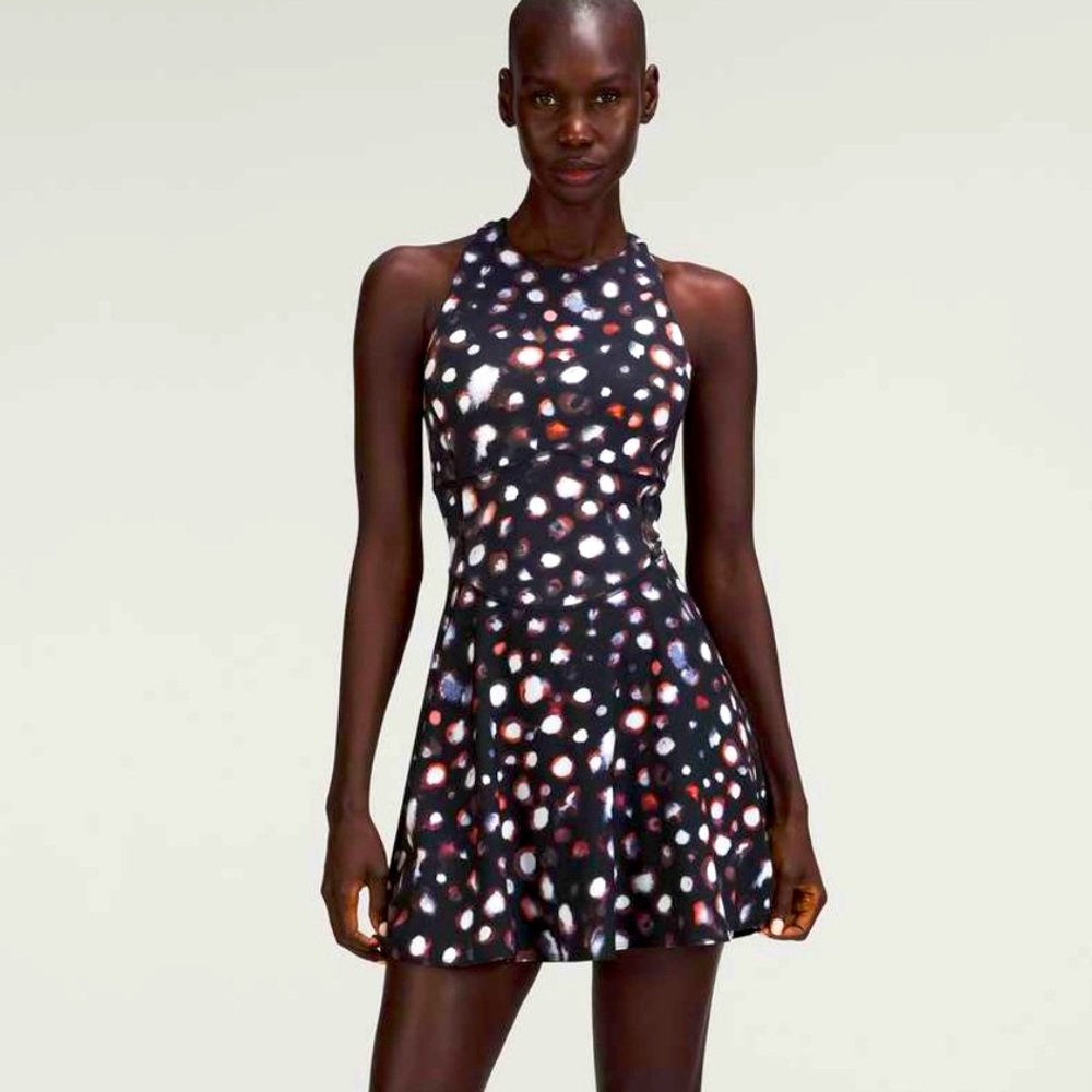 NWOT lululemon court crush tennis dress in haze dot 0